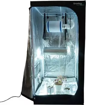 Windhager Growbox Starterset 2.0 Growzelt 80x80x160cm, schwarz