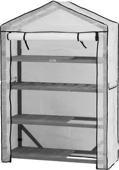 Noor VegTrug Foliengewächshaus 4 Ebenen Grey Wash 111x49x168cm (090WGH1272)