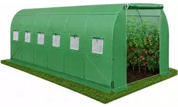 Lean Toys Folientunnel Gew&auml;chshaus PRO 10x3x2m, 30m&sup2;, UV12-Folie, verzinkter Stahlrahmen