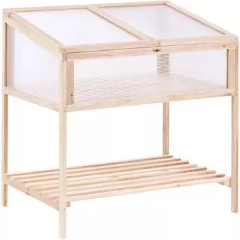 Beliani Aranova Balkon-Gewächshaus Tannenholz hellbraun 58x80x82cm (Aranova)
