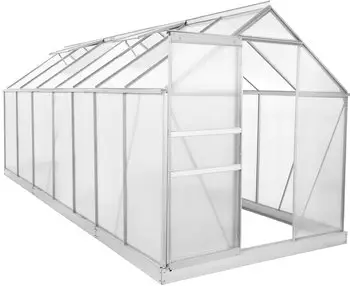 Zelsius Gew&auml;chshaus 8,17 m&sup2; mit Fundament (6mm HKP, Alu blank)