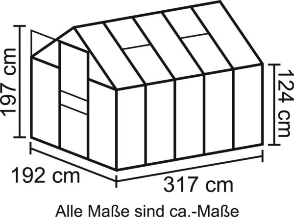 Ausstattung & Eigenschaften VITAVIA Venus 6200 Alu grün 4 mm HKP 6,2 m² inkl. Fundament