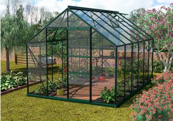 PERGART Gewächshaus Set »Merkur 9900«, BxTxH: 254x378x230 cm, grün, 3 mm, mit Fundamentrahmen