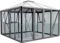 Vitavia Gew&auml;chshaus "Minos ESG/HKP, schwarz" Premium mit Pavillondach, 3 mm