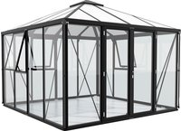 Vitavia Gew&auml;chshaus "Minos ESG/HKP, schwarz" mit Pavillondach, Wand 3 mm Glas, Dach