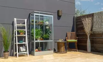 Vitavia Stad 350 mit Bodenrahmen (3mm ESG, Alu blank)
