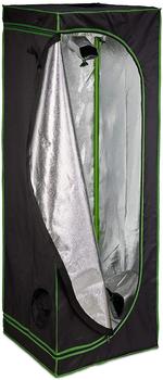 Relaxdays Growzelt, HxBxT: 180x60x60 cm, Pflanzen Anbau, Reflexionsfolie innen, verdunkeltes Zuchtzelt, schwarz/gr&uuml;n