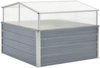 vidaXL Gew&auml;chshaus Grau Verzinkter Stahl 100&times;100&times;85 cm