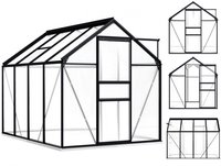 vidaXL Gew&auml;chshaus mit Fundament Anthrazit Aluminium 4,75 m&sup2;