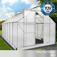 Gew&auml;chshaus Aluminium Mit Fundament Rostfrei T&uuml;v Gepr&uuml;ft 6mm Platten 380x190x195cm