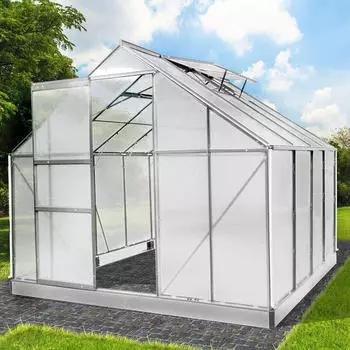 Brast Aluminium-Gew&auml;chshaus 250 x 250 x 205 cm silber