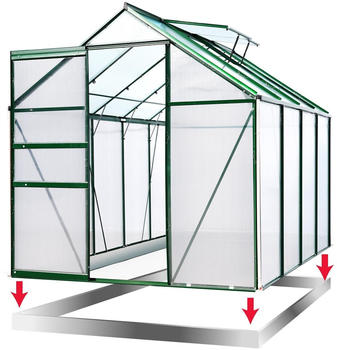 Brast Aluminium-Gew&auml;chshaus 250 x 190 x 195 cm gr&uuml;n