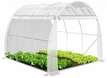 Vounot Foliengew&auml;chshaus Seitenw&auml;nde aufrollbar 6 m&sup2; 300 x 200 x 200 cm wei&szlig;