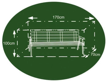 Buri Abdeckhaube anthrazit 3-Sitzer Bank Schutzh&uuml;lle Abdeckhaube Garten 170x70x100cm