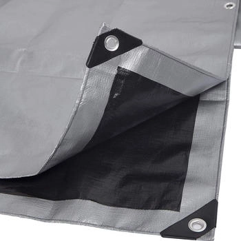 Woltu PE Schutzplane mit Ösen 180 g/m² 3 x 4 m grau (GZ1210szg02)