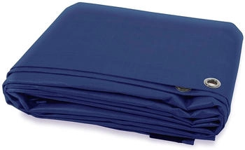 Karat Abdeckplane Wasserdichte Plane mit Ösen Schutzplane 80 g/m² 1,5 x 6 m Blau