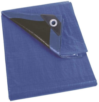 Perel Perel Abdeckplane wasserdicht Gewebeplane Plane wasserdicht Schutzplane sehr stark Ösen verstärkte Ecken rechteckig blau/schwarz g/m² x (140-0508)