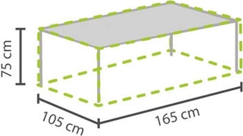 Perel Perel Garten-Schutzhülle für Gartentische max. 160 cm 75 cm x 205 cm x 165 cm