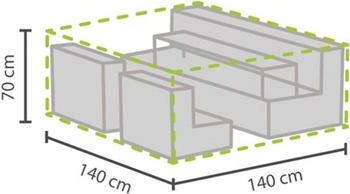Perel Perel Garten-Schutzhülle XS für Lounge-Gruppen 70 cm x 140 cm x 140 cm