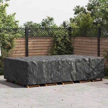 Gartenmöbel-Abdeckplane Wasserdicht – 350x260x90 Cm, Aus 420D Oxford, Mit Schnallen & Kordelzug, Schwarz