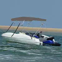 vidaXL 4-Bow Bimini-Top Grau 243x210x137 cm