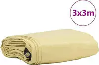 vidaXL Plane 650g / m&sup2; Beige 3 x 3 m Canvas mit PVC-Beschichtung