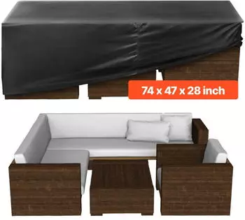 VEVOR Gartenm&ouml;bel-Abdeckung 420D Wasserdicht Rechteckig 188x120x71cm Schwarz