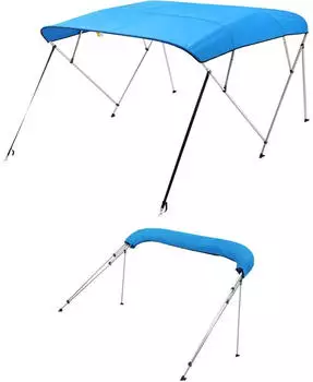 VEVOR Bimini Top Sonnenverdeck 4 B&ouml;gen 600D Polyester 243x201-213cm Blau
