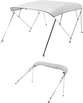 VEVOR Bimini Top 4-Bogen 600D Polyester Aluminiumrahmen 216-229cm Hellgrau