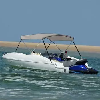 vidaXL Bimini-Verdeck 2-bogig Grau 180x150x110cm (94794)