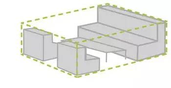Perel Schutzhülle für Lounge Set, Größe L, 300x200x75cm (OCLS-L)