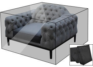 Outflexx Premium Abdeckhaube für Sessel schwarz 21870 120 x 107 x 75 cm integriertes Zugband schwarz (23415)