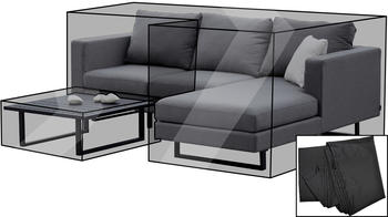 Outflexx Premium Abdeckhaubenset für Sitzgruppe 18530 schwarz 244x175x53cm + 92x92x39cm schwarz (18778)
