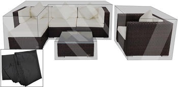 Outflexx Premium Abdeckhauben Set für Lounge theBox-A/-D 1077/ 1713/ 2523/ 16065 schwarz schwarz (13648)