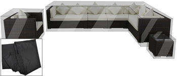 Outflexx Premium Abdeckhauben Set für Lounge theBox-A/-D 1301/ 1380/ 1745/ 16067 schwarz schwarz (13649)
