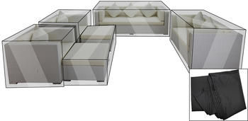 Outflexx Premium Abdeckhauben Set für Lounge theBox-A/-D 1599/ 1716/ 7173/ 16062 schwarz schwarz (13652)