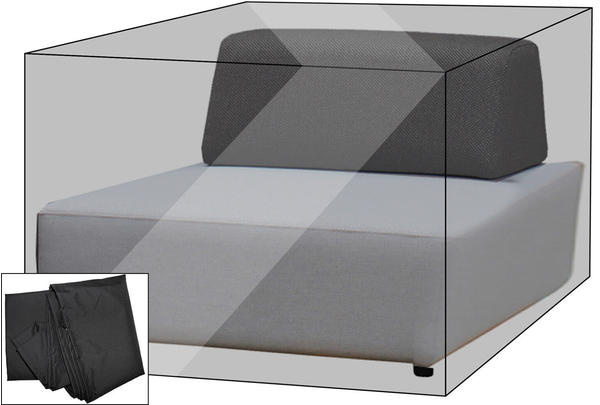 Outflexx Premium Abdeckhaube für Lounge-Element Maui Lounge 107x107x65cm schwarz schwarz (21478)