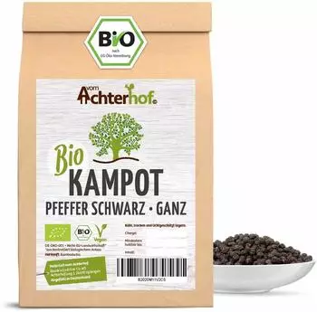 vom-Achterhof Kampot Pfeffer schwarz ganz Bio (250g)