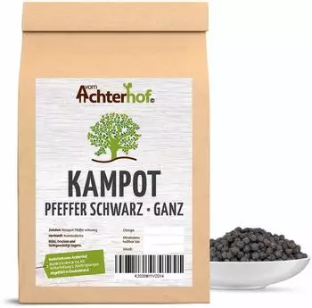 vom-Achterhof Kampot Pfeffer schwarz ganz (100g)