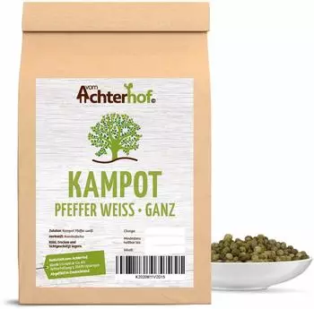 vom-Achterhof Kampot Pfeffer weiß ganz (100g)