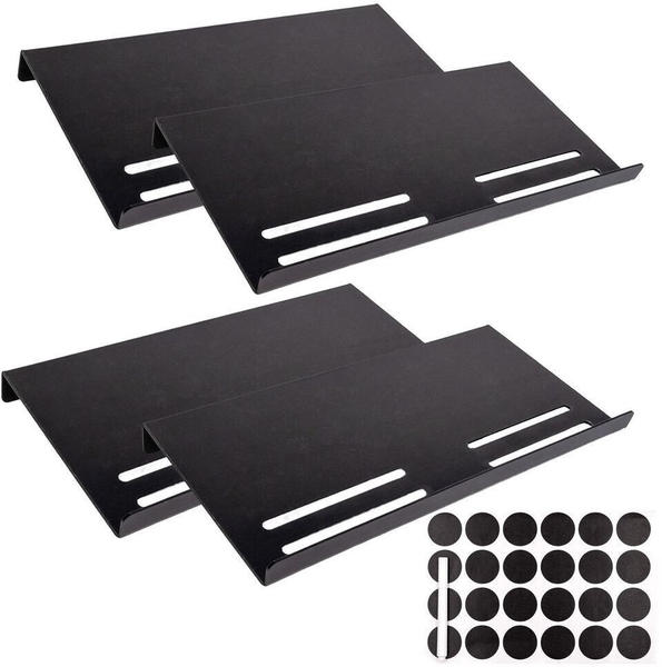 Intirilife Gewürzregal für die Schublade aus Acryl in Schwarz mit Etiketten - Steckbar 57 - 15.5 x 30 x 3.8 cm