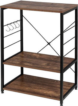 Woltu Metallregal aus Holz und Stahl, mit 3 Ablagen, ca. 60 x 40 x 82 cm, vintagebraun