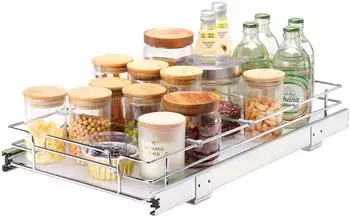 VEVOR Ausziehbares Unterschrankregal Küche 279x533mm Chromstahl (Pull Out Cabinet Organizer)