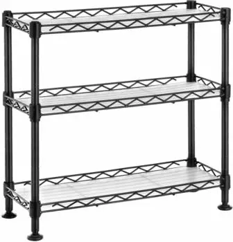Songmics Gewürzregal 3 Ebenen, Metall mit PP-Platten, verstellbar, schwarz (LGR025B01)