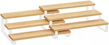 Songmics Gewürzregal 3 Ablagen ausziehbar stapelbar Holzwerkstoff 2er-Set (KCS016N02)