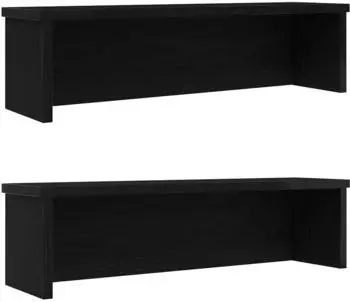 vidaXL Küchenregale stapelbar 2 Stk. 60x15x16cm schwarz (860502)