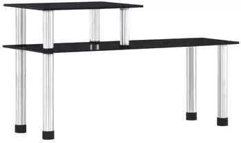 vidaXL Küchenregal Hartglas schwarz 45x16x26cm