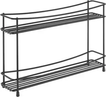 Metaltex Gewürzregal 2 Etagen, matt schwarz, Metall (360851)