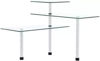 vidaXL Küchen-Eckregal 3 Ebenen, Hartglas, transparent (249502)