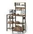 Relaxdays Küchenregal mit Steckdose & USB, 151x82x40cm, Holzoptik, Metall, braun/schwarz